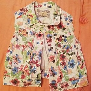 Brand "...lost" white denim floral vest